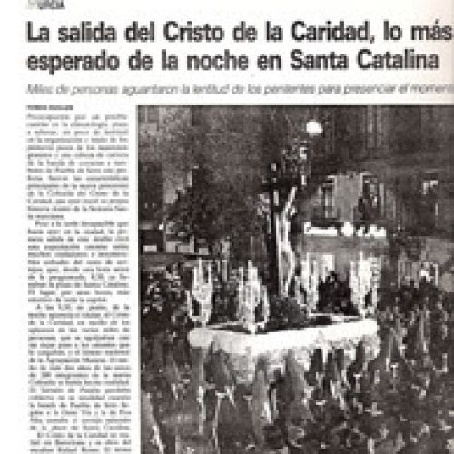 The departure of the Cristo de la Caridad, the most eagerly awaited event of the night in Santa Catalina