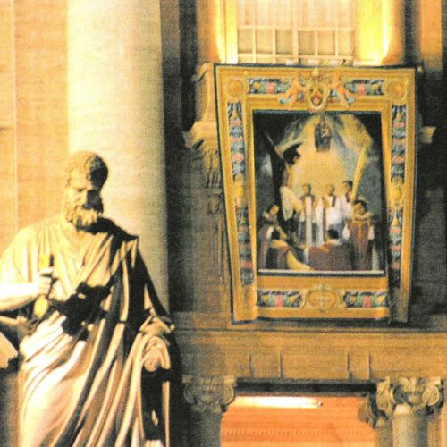 Tapiz de los martires de Urgell: Baldaquino de Bernini El Vaticano