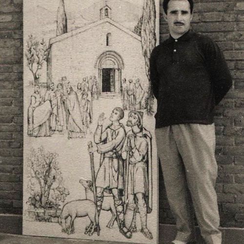 Rafael Rosés with pyrography from Hospitalet 