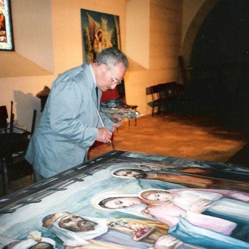 Rosés working in his studio 