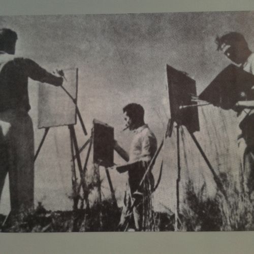 Pintant paisatge II - Època d'estudiant universitari pintant amb els Betepocs